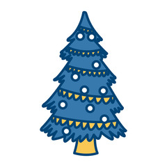 Cute christmas tree icon vector illustration graphic design