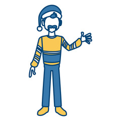 Young man with santa claus hat icon vector illustration graphic design