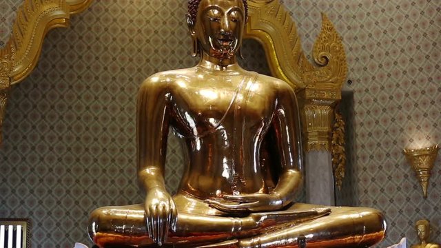 BANGKOK, THAILAND- November 15, 2017: The Golden Buddha, officially titled Phra Phuttha Maha Suwana Patimako at Wat Traimit Temple with a weight of 5.5 tons