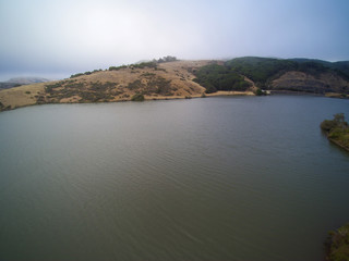 Beautiful aerial view of Irvine Lake