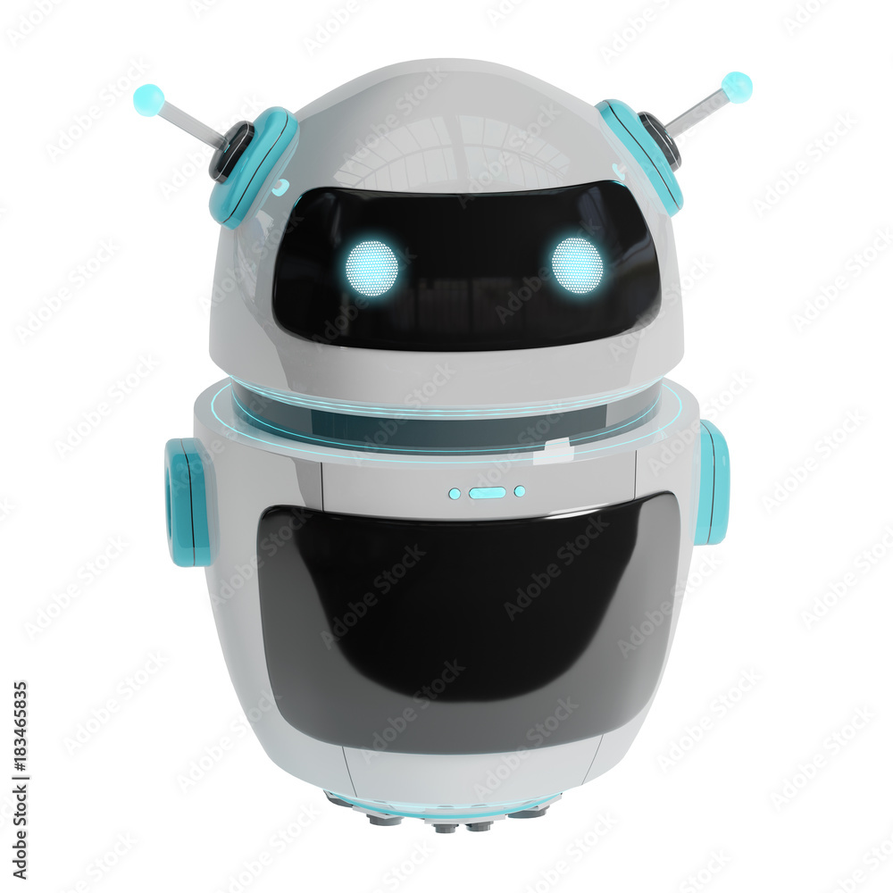 Poster Futuristic digital chatbot 3D rendering