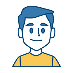 Man face smiling cartoon icon vector illustration graphic design