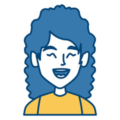 beautiful woman smiling face icon vector illustration graphic design