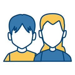 Couple faceless avatar icon vector illustration graphic design