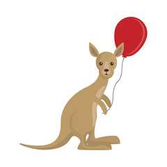 kangaroo with balloon icon