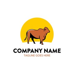 cattle farm logo illustration. vector. editable
