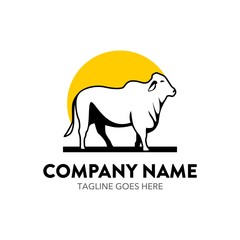 cattle farm logo illustration. vector. editable