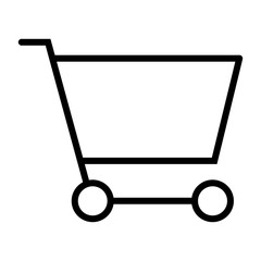 Shopping Cart Pixel Perfect Vector Thin Line Icon 48x48. Simple Minimal Pictogram