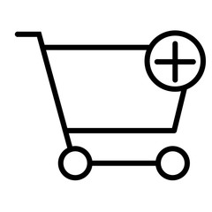 Add Items to Shopping Cart Pixel Perfect Vector Thin Line Icon 48x48. Simple Minimal Pictogram