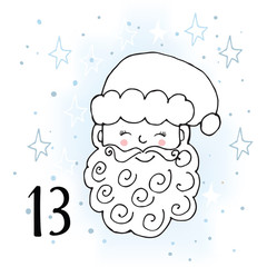 Illustration of the Advent Calendar for Christmas Waiting.