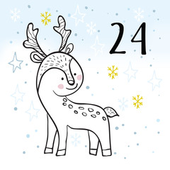 Illustration of the Advent Calendar for Christmas Waiting.