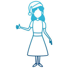 Young woman with christmas hat icon vector illustration graphic design