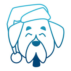 Dog pet with christmas hat icon vector illustration graphic design