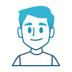 Man face smiling cartoon icon vector illustration graphic design