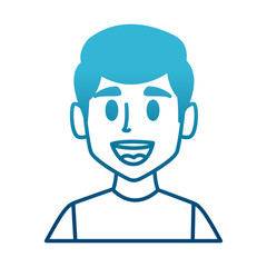 Man face smiling cartoon icon vector illustration graphic design