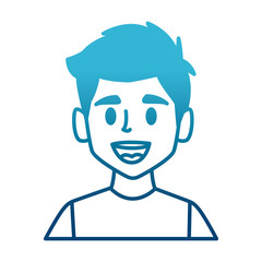 Man face smiling cartoon icon vector illustration graphic design