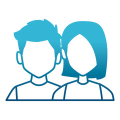 Couple faceless avatar icon vector illustration graphic design