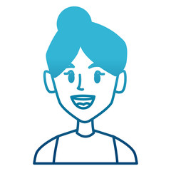 beautiful woman smiling face icon vector illustration graphic design