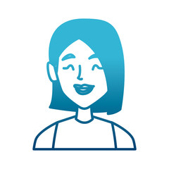 beautiful woman smiling face icon vector illustration graphic design