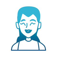 beautiful woman smiling face icon vector illustration graphic design