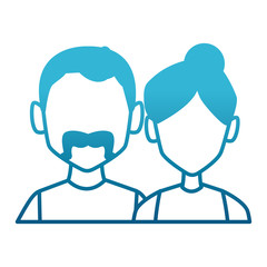Couple faceless avatar icon vector illustration graphic design