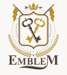 Heraldic design, vector vintage emblem.