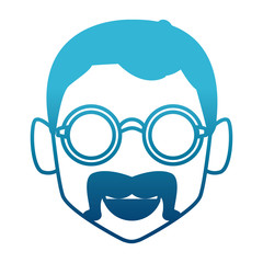 Geek man with round frame glasses icon vector illustration graphic design