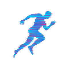 Running man. Design for sport and business. Vector illustration.