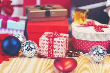 Fototapeta na wymiar gift box present for Christmas and New year