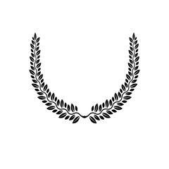 Laurel Wreath floral emblem. Heraldic Coat of Arms decorative logo isolated vector illustration.