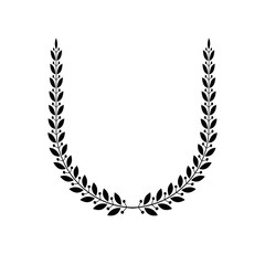 Obraz premium Laurel Wreath floral heraldic element. Heraldic Coat of Arms decorative logo isolated vector illustration.