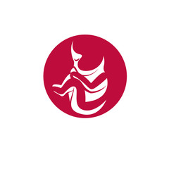 Vector embryo illustration isolated on white. New life beginning drawing.