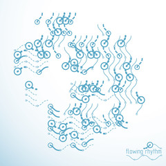 Flowing rhythm, abstract wave lines vector background for use in graphic and web design.