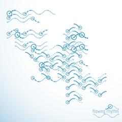 Fototapeta premium Flowing rhythm, abstract wave lines vector background for use in graphic and web design.