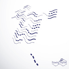 Fototapeta premium Flowing stripes, vector abstract wave lines illustration for use as website background.