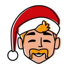 Man with christmas hat icon vector illustration graphic design