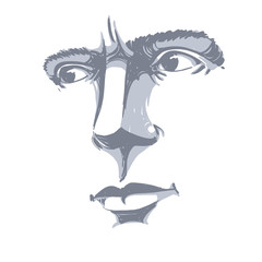 Fototapeta premium Vector art drawing, portrait of man blaming somebody, this is no good. Facial expressions, people emotions.