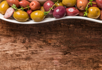Bowl filled with fresh olives