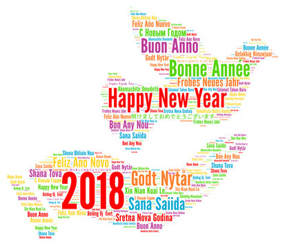 Happy New Year 2018 in different languages 