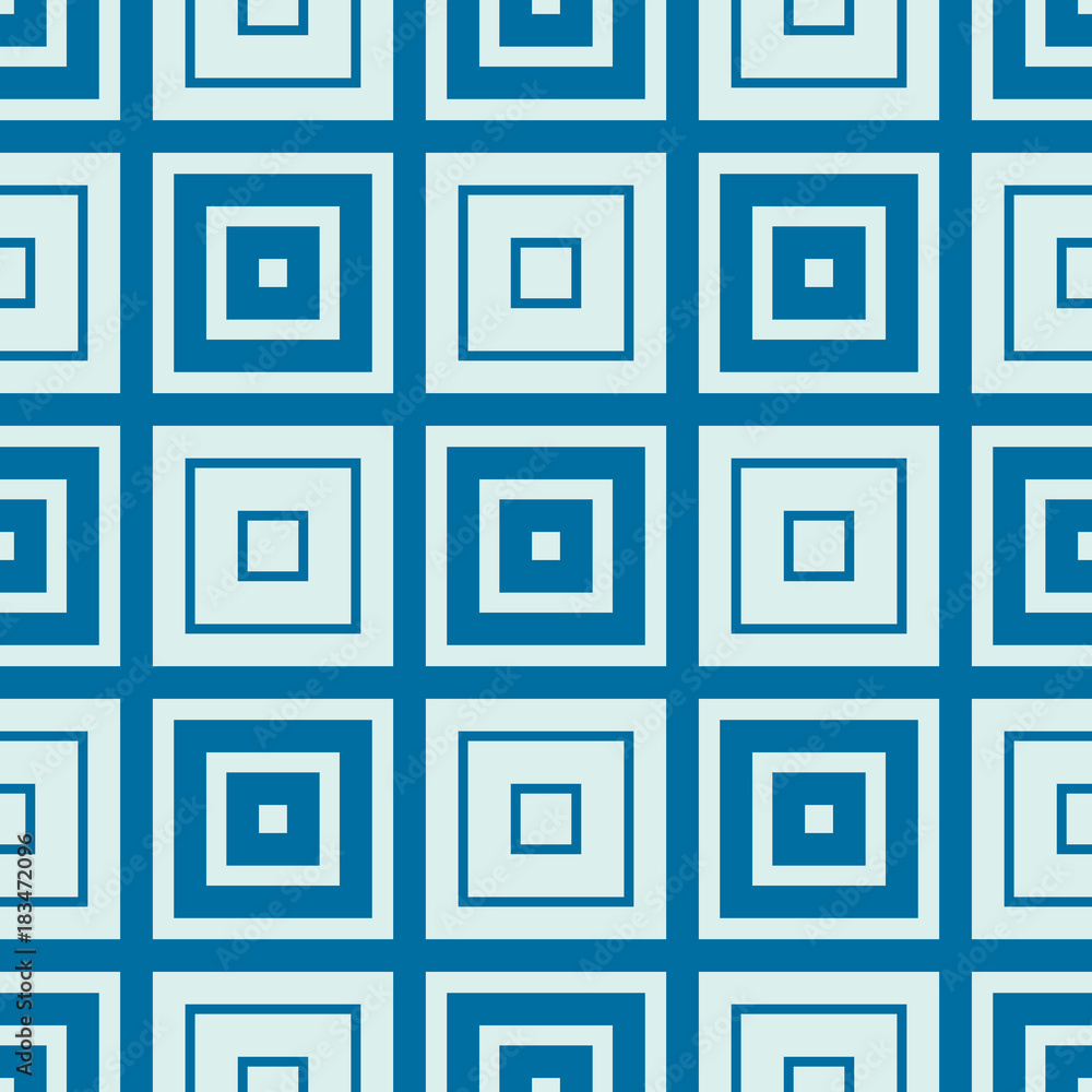 Poster graphic simple ornamental tile, vector repeated pattern made using squares. vintage art abstract sea