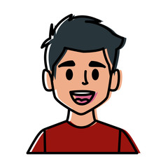 Man face smiling cartoon icon vector illustration graphic design