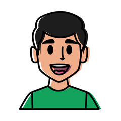 Man face smiling cartoon icon vector illustration graphic design