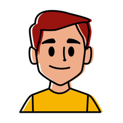 Man face smiling cartoon icon vector illustration graphic design