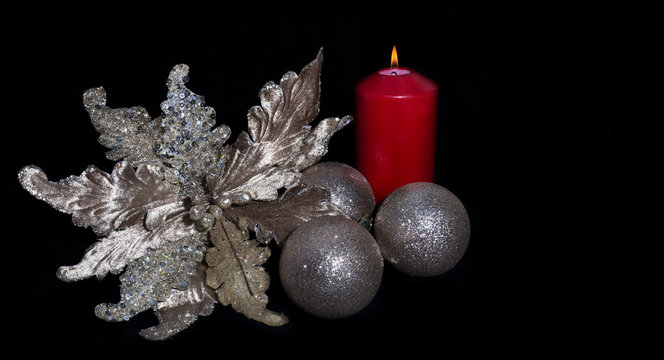 Christmas decor on black background
