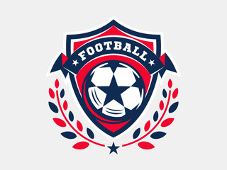 Soccer football logo, emblem designs templates on a light background