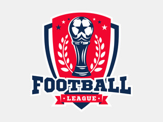 Soccer football logo, emblem designs templates on a light background