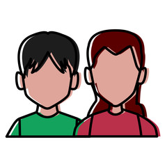 Couple faceless avatar icon vector illustration graphic design
