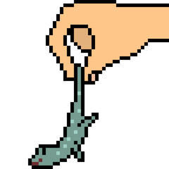 Fototapeta premium vector pixel art lizard toy