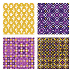 Ethnic colored seamless patterns