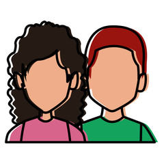 Couple faceless avatar icon vector illustration graphic design